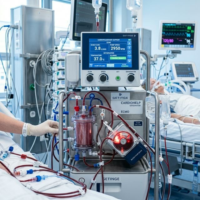 ECMO machine representing advanced critical care